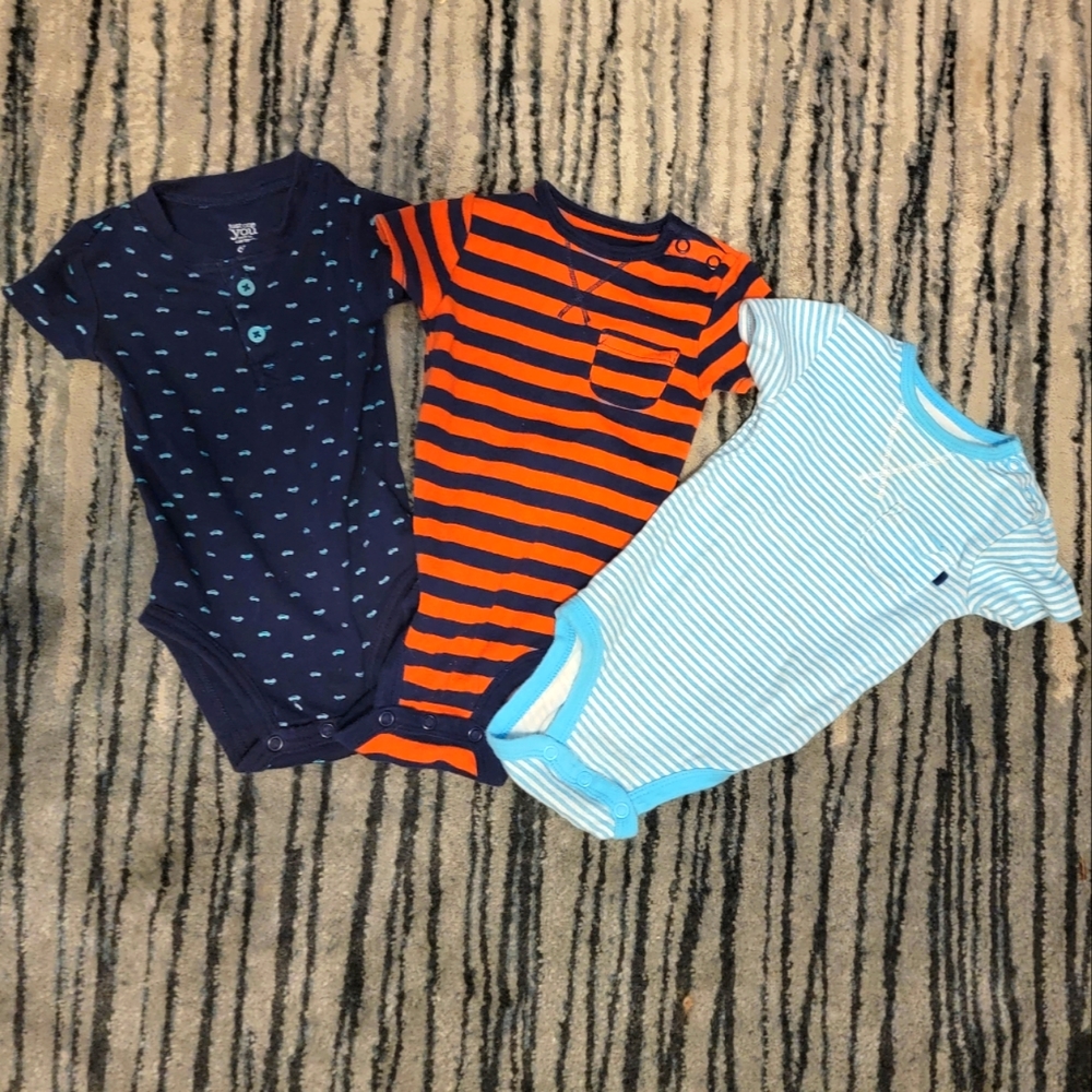 Set Of 3 Carter's Short-sleeved Onesies